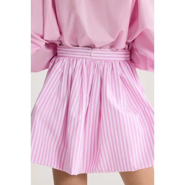 Organic cotton striped mini bloomer skirt in Bougainvillea Stripes - Image 4