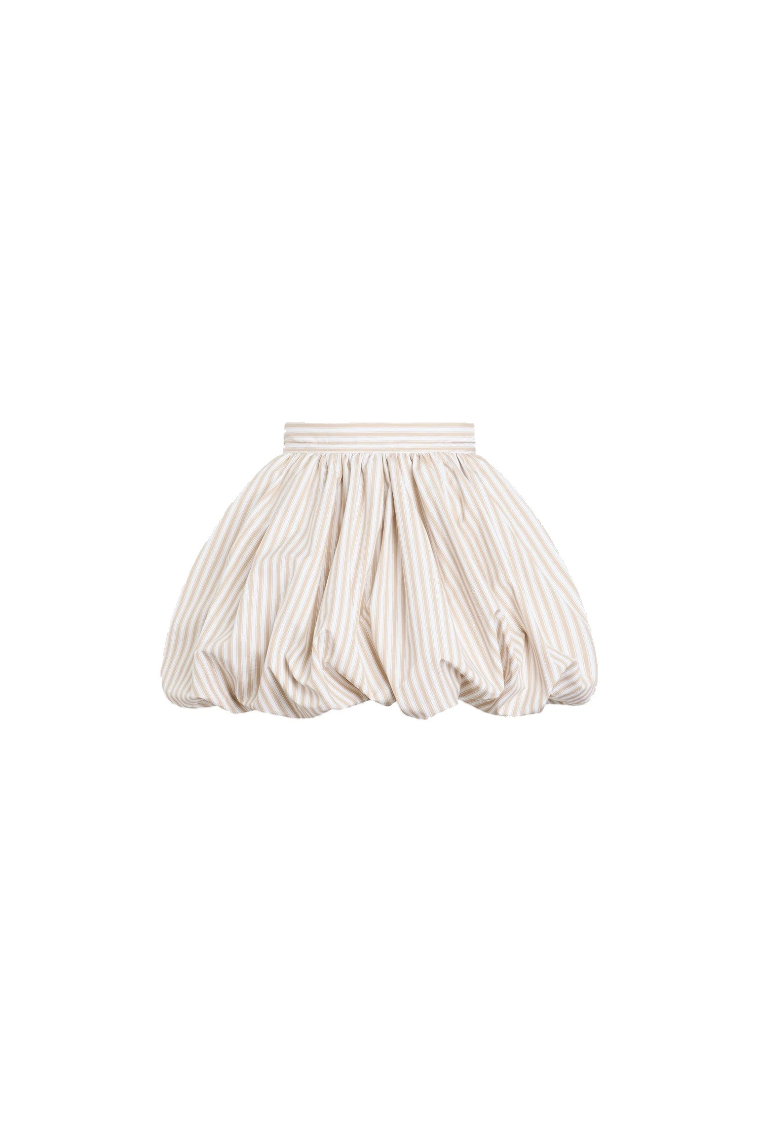 Patou Organic cotton striped mini bloomer skirt in Dolce Coffee Stripes | Skirts | Luxury Shoes Patou Organic cotton striped mini bloomer skirt in Dolce Coffee Stripes