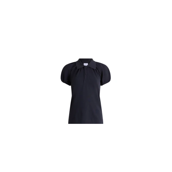Patou Organic cotton volume-sleeve polo in Night Blue