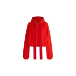 Patou Organic cotton volume zip-up hoodie in Berrywood Red