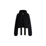 Patou Organic cotton volume zip-up hoodie in Black