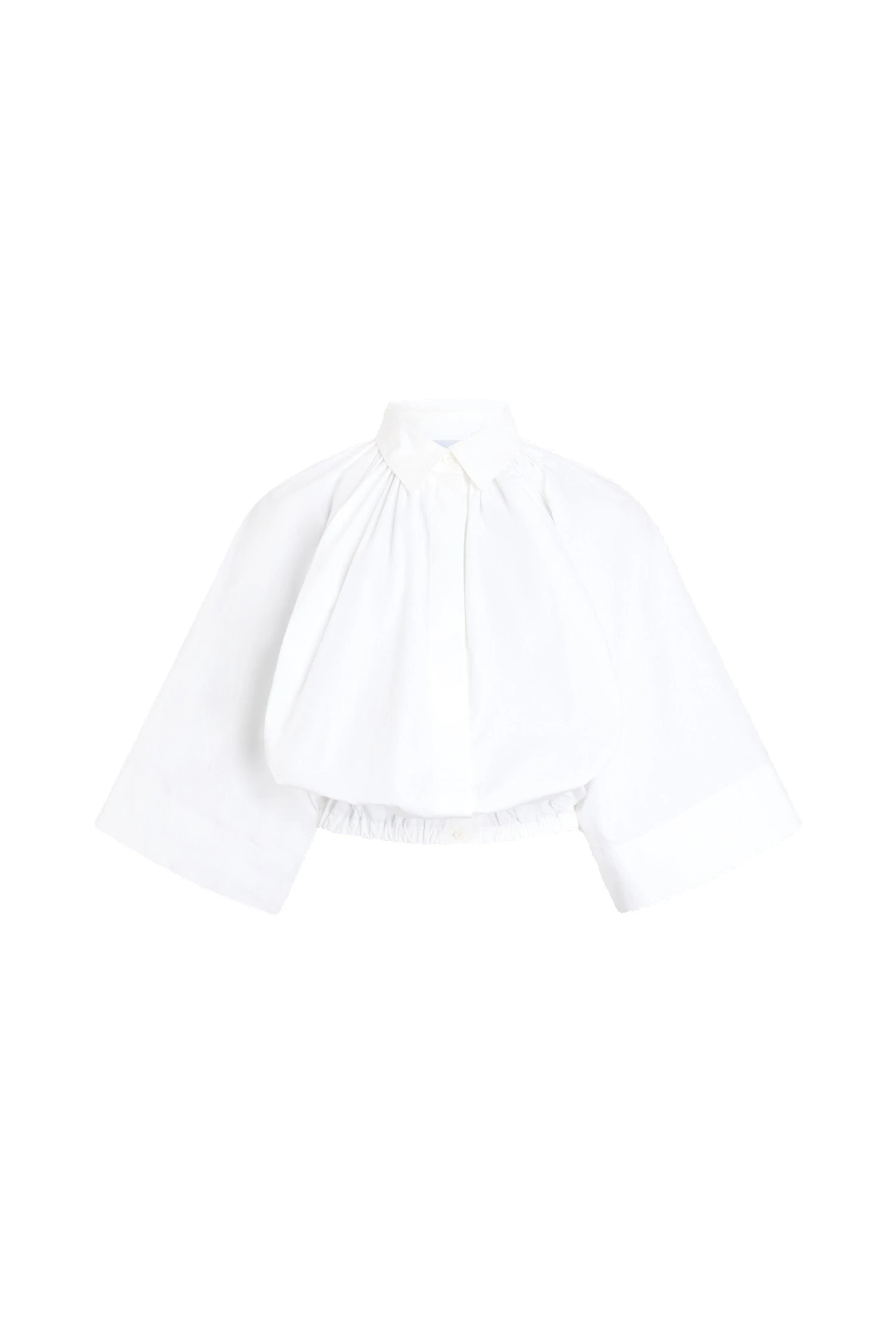 Patou Organic cotton voluminous short-sleeved blouse in White | Tops | Luxury Shoes Patou Organic cotton voluminous short-sleeved blouse in White
