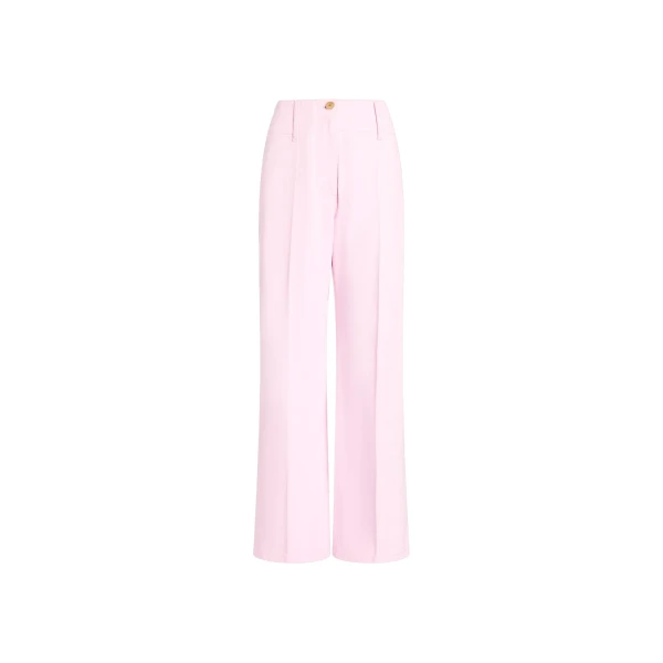 Patou Organic cotton wide leg denim trousers in Pink Sunset