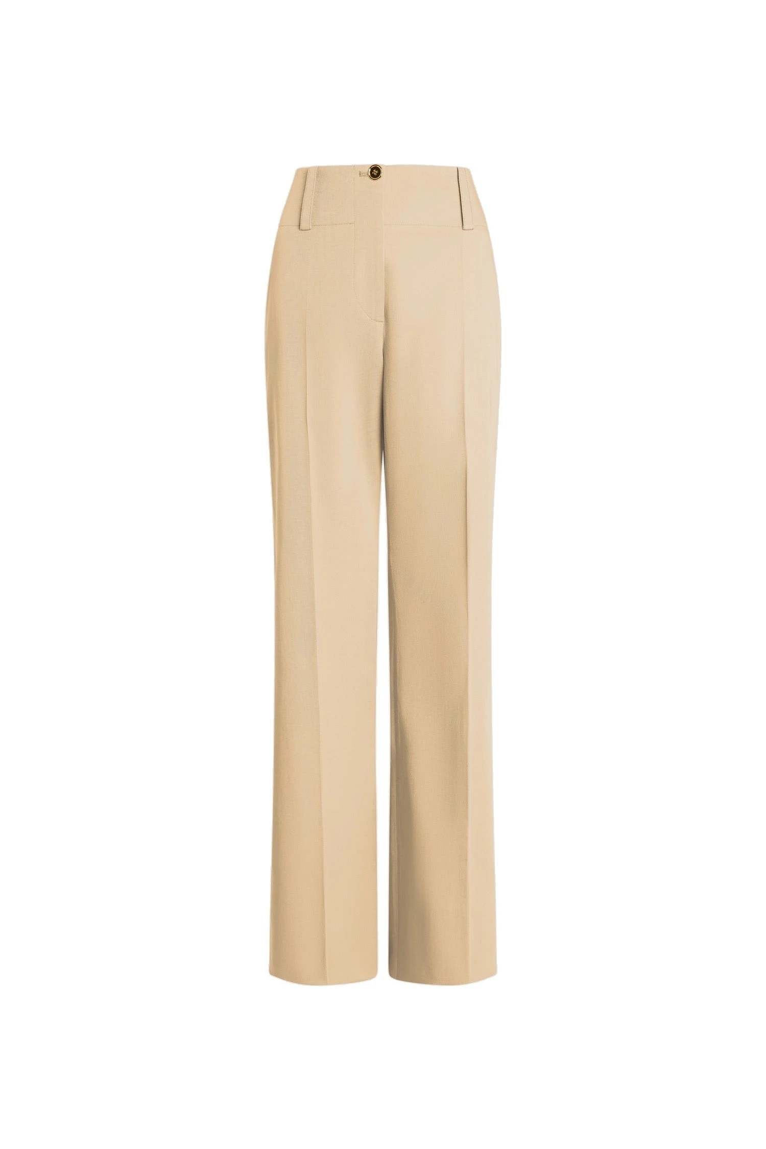 Patou Organic cotton wide straight leg trousers in Sand | Pants | Luxury Shoes Patou Organic cotton wide straight leg trousers in Sand