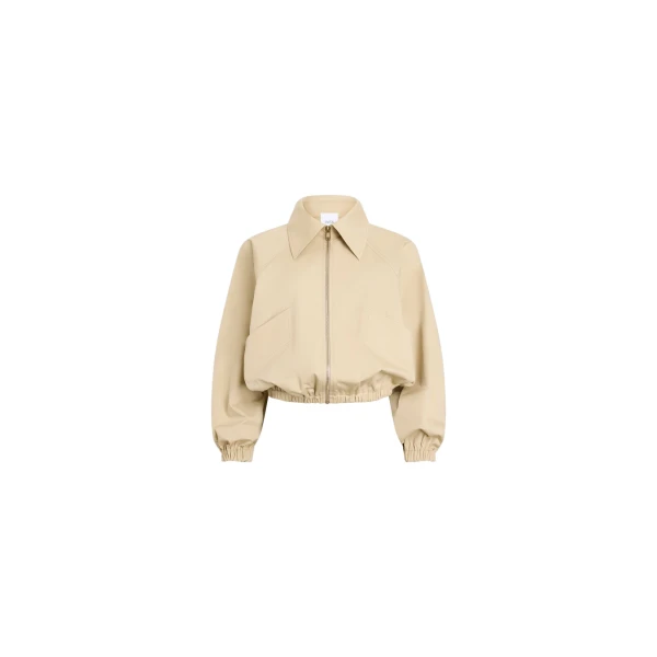 Organic cotton zippered jacket in Safari Sand