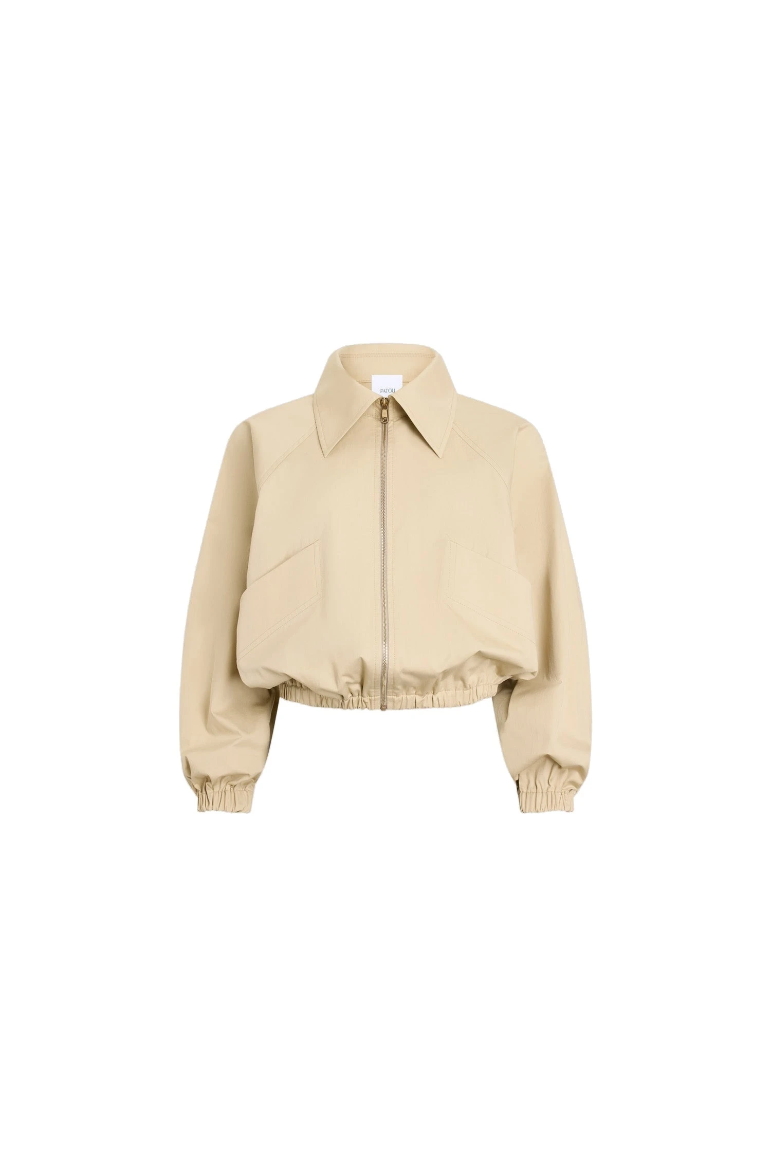 Patou Organic cotton zippered jacket in Safari Sand | Jackets | Luxury Shoes Patou Organic cotton zippered jacket in Safari Sand