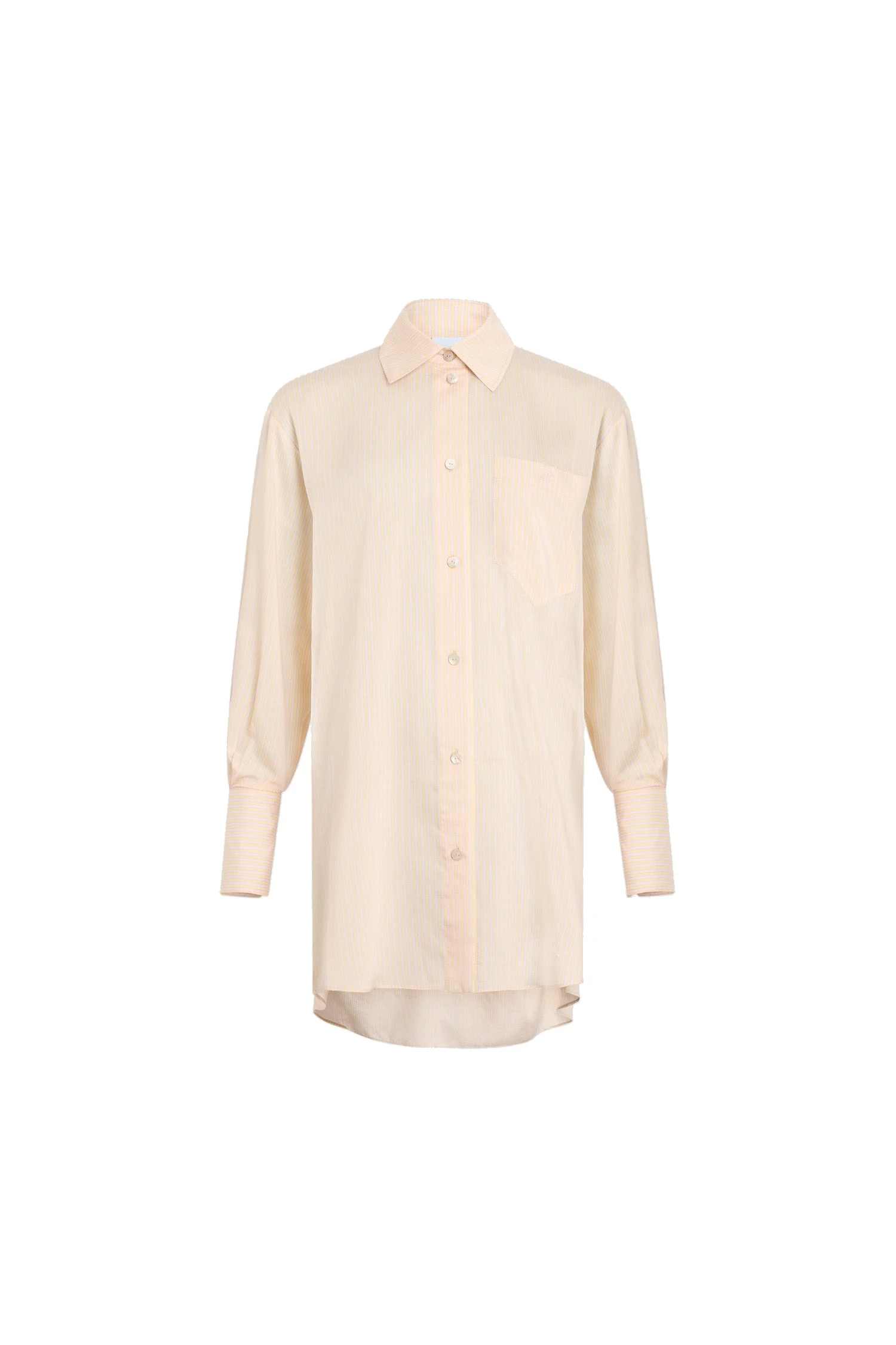 Patou Oversized blended silk beach shirt | Luxury Shoes Patou Oversized blended silk beach shirt in Shell Beach Stripes