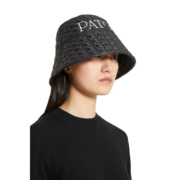 Patou bucket hat in Black Ski Slope eco-friendly quilted nylon - Image 2