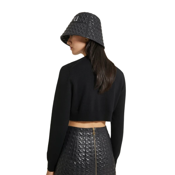 Patou bucket hat in Black Ski Slope eco-friendly quilted nylon - Image 3