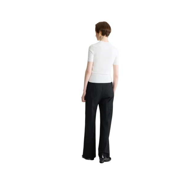 Patou jacquard knit top in White eco-friendly cotton blend - Image 3
