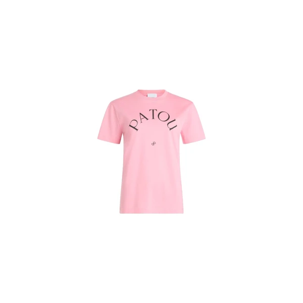 Patou Patou logo and JP monogram t-shirt in Pink Pearl organic cotton