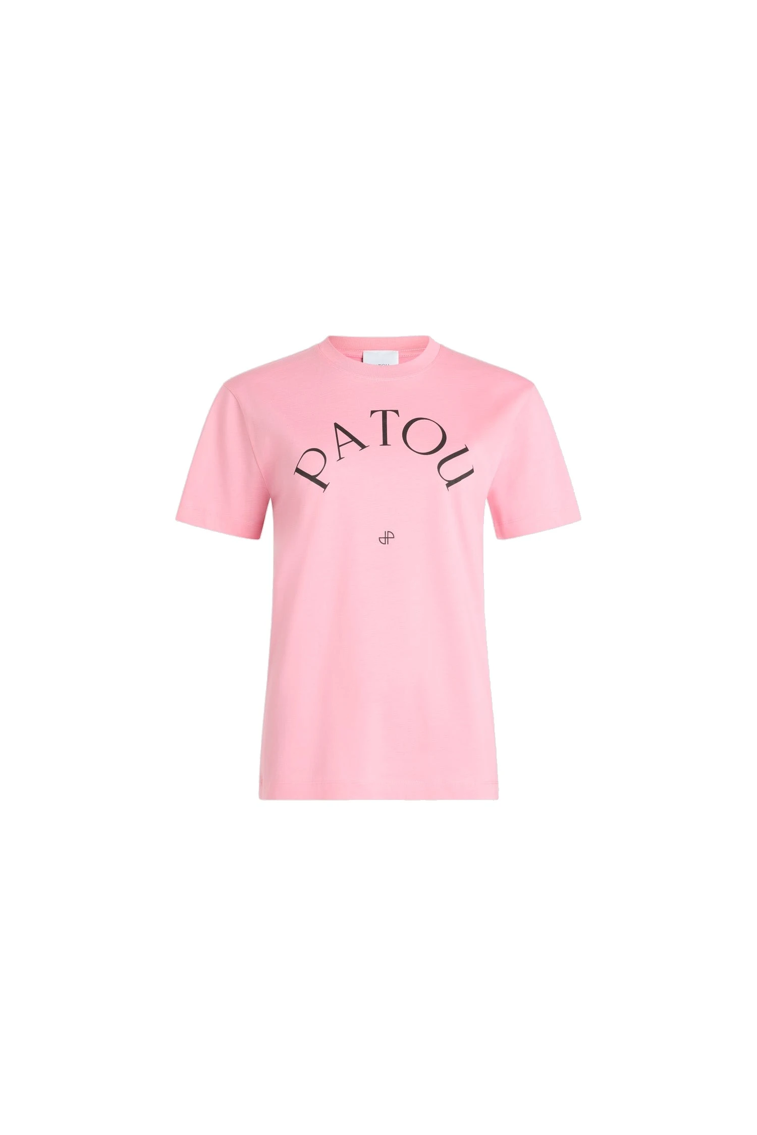 Patou Patou logo and JP monogram t-shirt in Pink Pearl organic cotton | Tops | Luxury Shoes Patou Patou logo and JP monogram t-shirt in Pink Pearl organic cotton