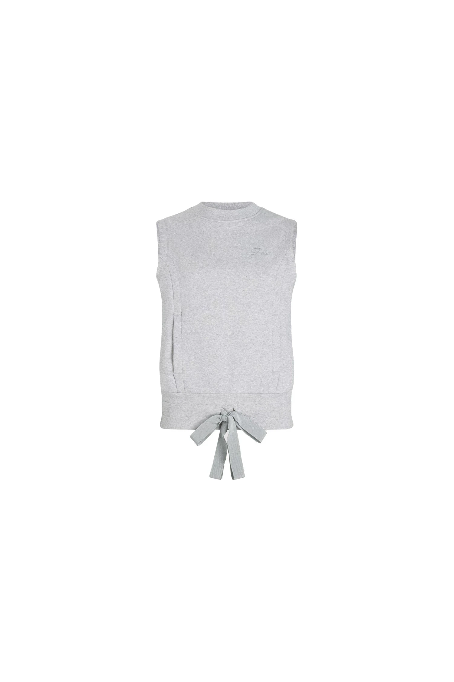 Patou Patou logo embroidered sleeveless sweatshirt in Grey Pearl organic cotton | Tops | Luxury Shoes Patou Patou logo embroidered sleeveless sweatshirt in Grey Pearl organic cotton
