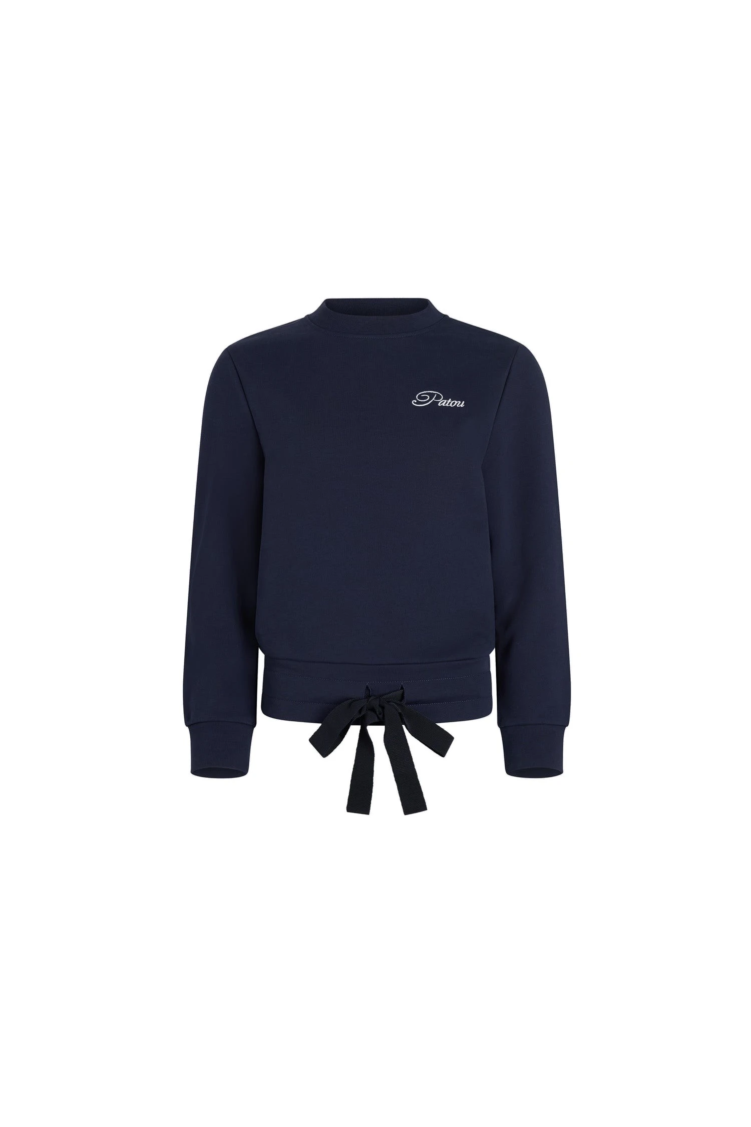 Patou Patou logo embroidered sweatshirt in Navy Black organic cotton | Tops | Luxury Shoes Patou Patou logo embroidered sweatshirt in Navy Black organic cotton