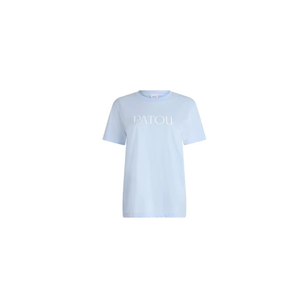 Patou Patou logo t-shirt in Alpine Blue organic cotton
