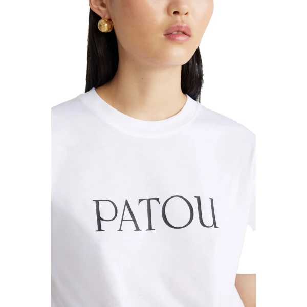 Patou logo t-shirt in White organic cotton - Image 3