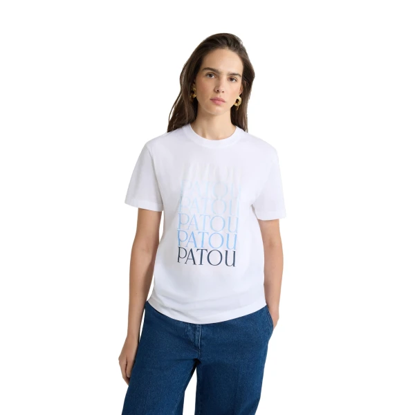 Patou logo t-shirt in White organic cotton - Image 4