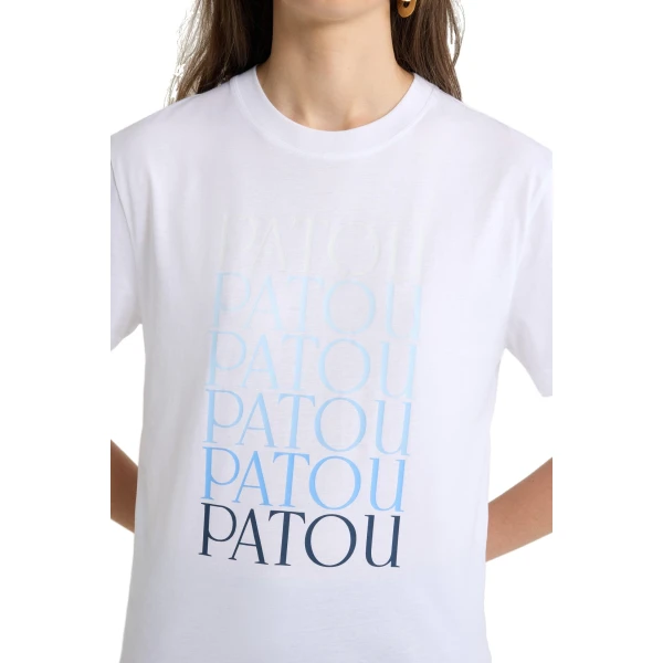 Patou logo t-shirt in White organic cotton - Image 5