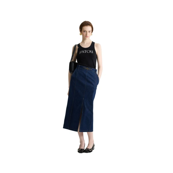 Patou tank top in Black organic cotton - Image 2