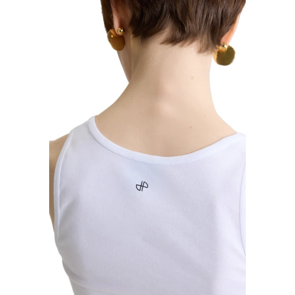 Patou tank top in White organic cotton - Image 4