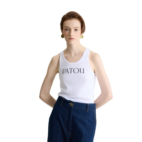 Patou tank top in White organic cotton - Image 5