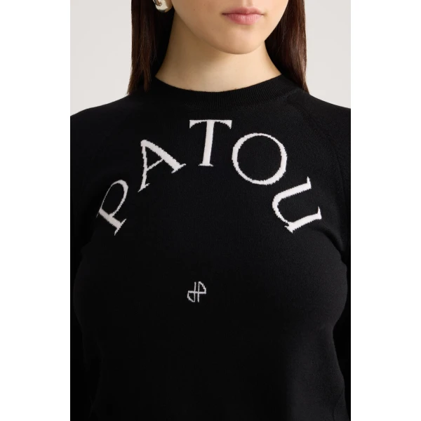 Patou wool blend jumper in Black - Image 4