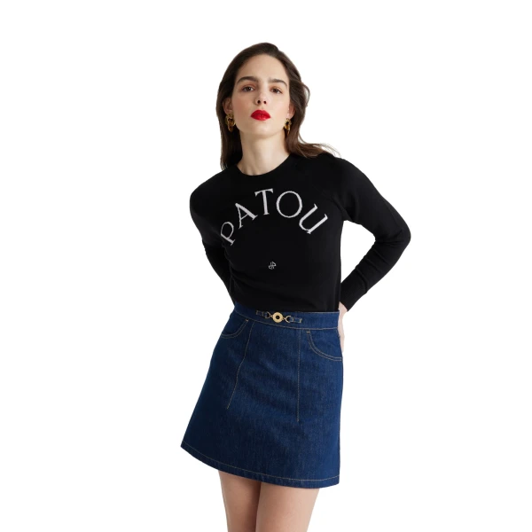 Patou wool blend jumper in Black - Image 5