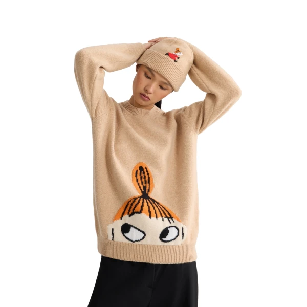 Patou x Moomin Little My wool blend jumper in Little My Beige - Image 5