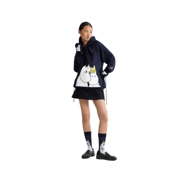 Patou x Moomin Snorkmaiden organic cotton hoodie in Moomin Navy - Image 2