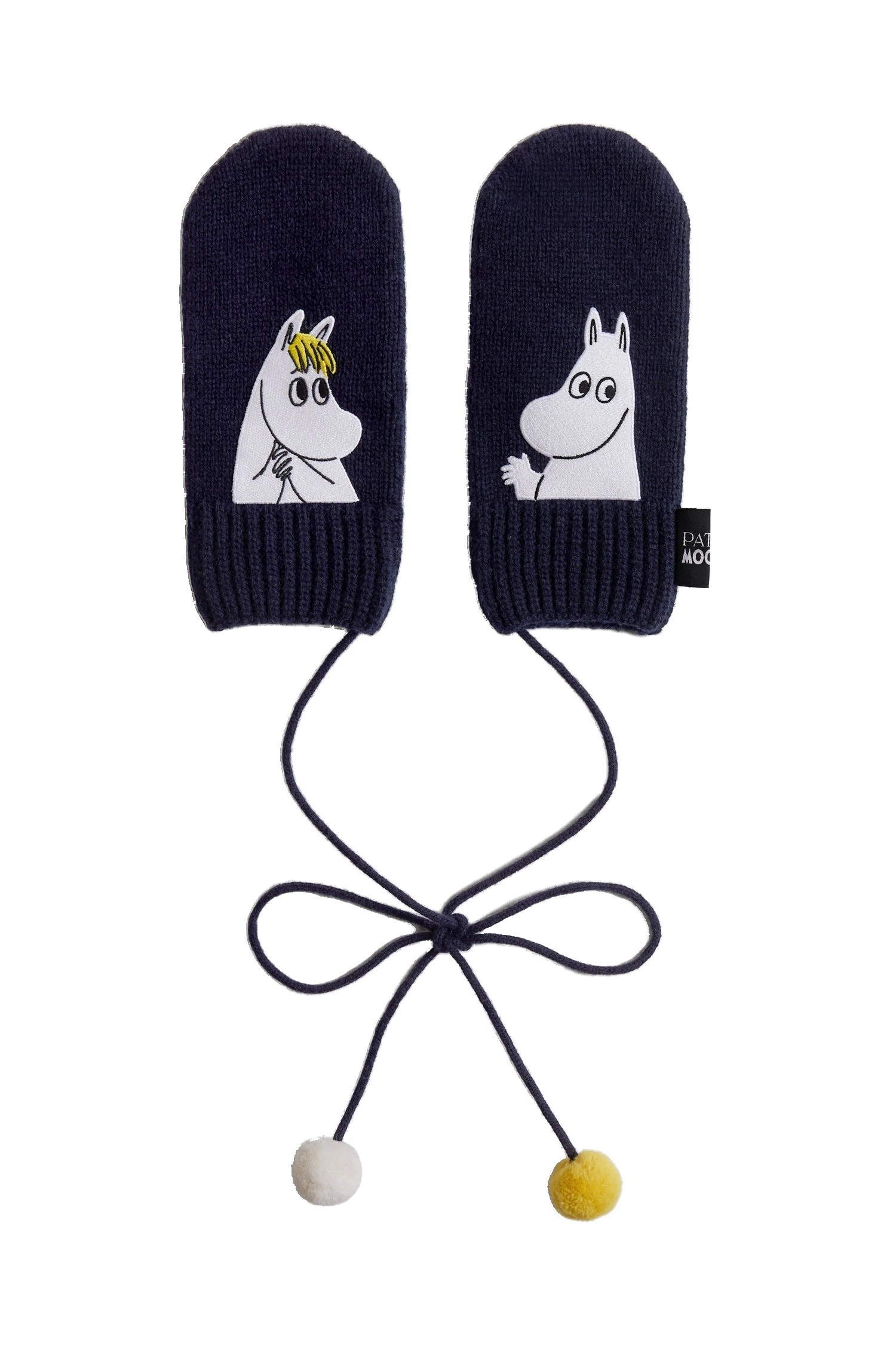 Patou Patou x Moomin Snorkmaiden wool blend mittens in Moomin Navy | Accessories | Luxury Shoes Patou Patou x Moomin Snorkmaiden wool blend mittens in Moomin Navy