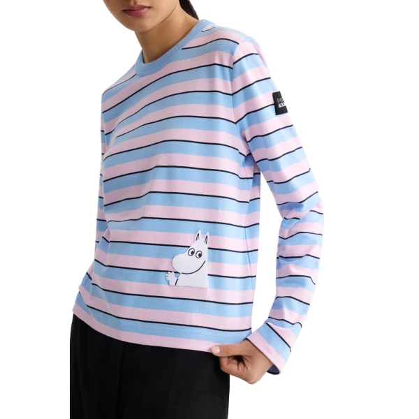 Patou x Moomin long sleeve organic cotton tee in Moomin Stripes - Image 4