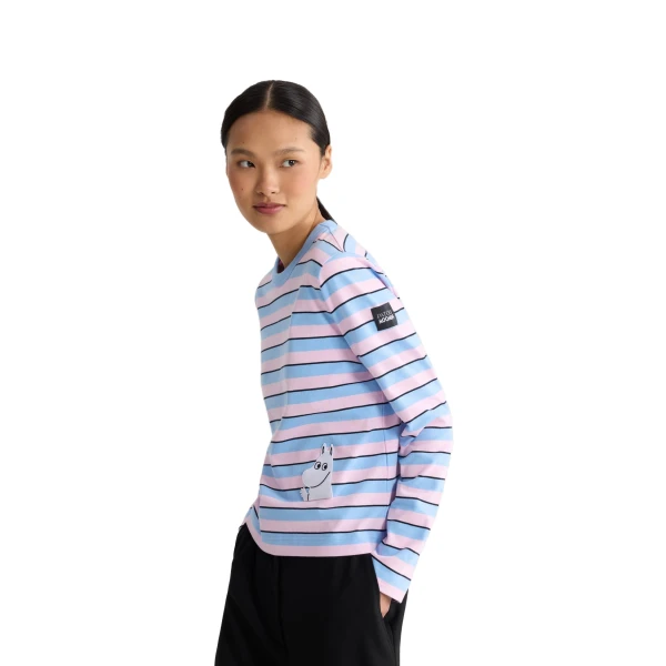 Patou x Moomin long sleeve organic cotton tee in Moomin Stripes - Image 5