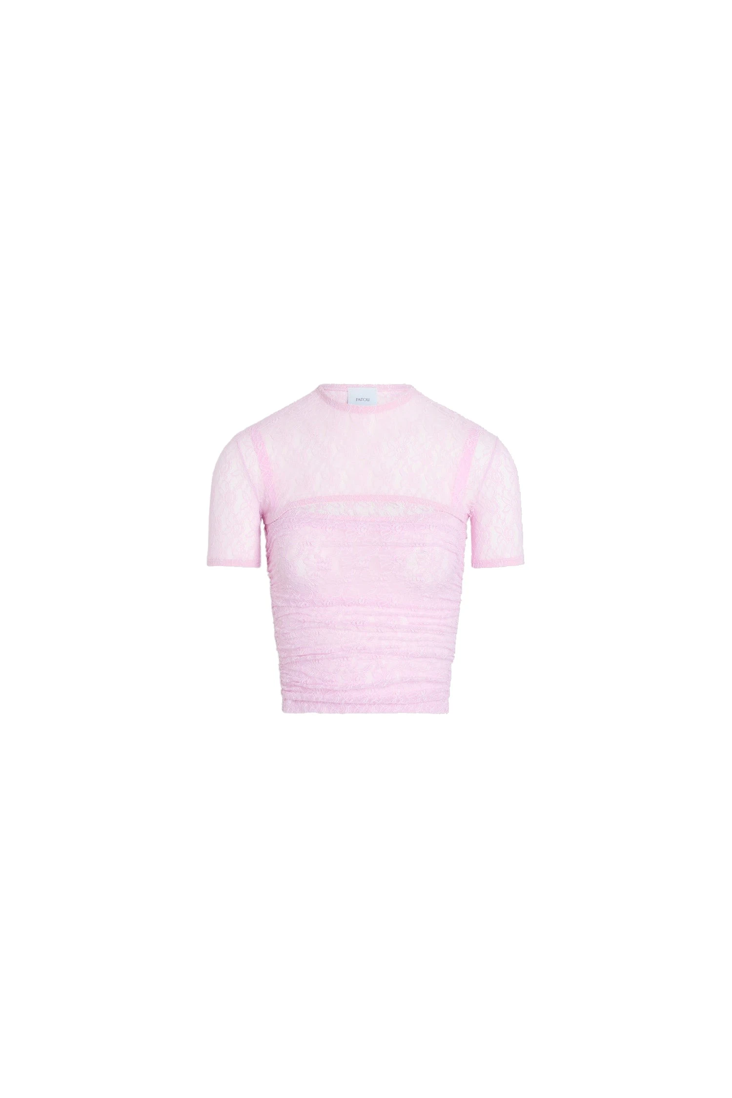 Patou Polyamide lace detachable twinset top in Pink Parfait | Tops | Luxury Shoes Patou Polyamide lace detachable twinset top in Pink Parfait