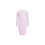 Patou Polyamide lace twinset mini dress with detachable top in Pink Parfait