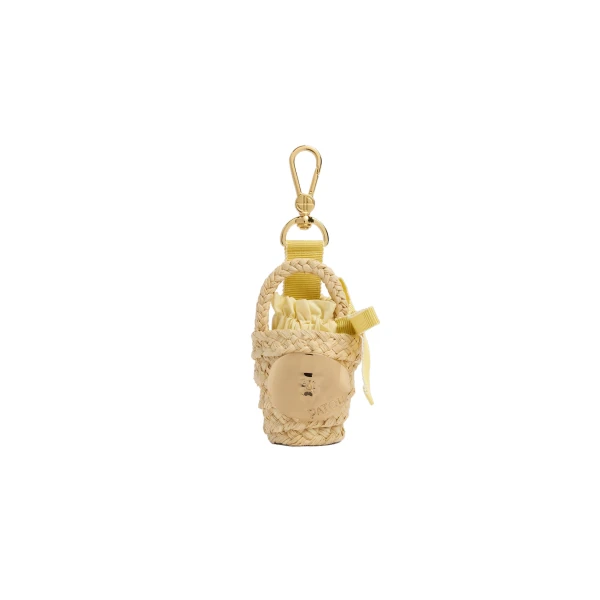 Raffia bucket bag charm in Citrus Blossom