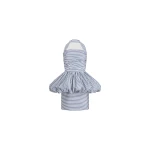 Patou Recycled faille backless mini bloomer dress in Offshore Stripes