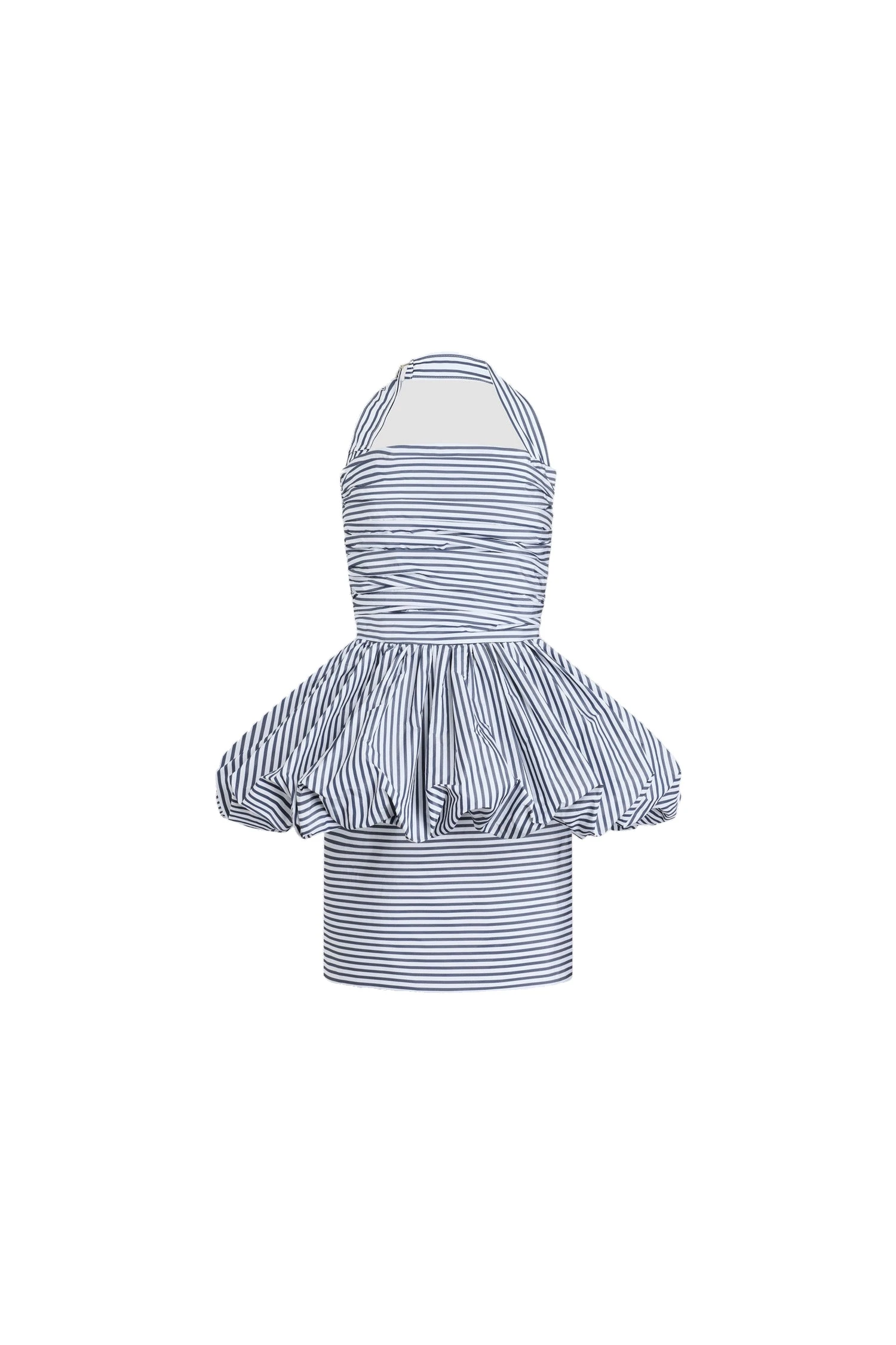 Patou Recycled faille backless mini bloomer dress in Offshore Stripes | Dresses | Luxury Shoes Patou Recycled faille backless mini bloomer dress in Offshore Stripes