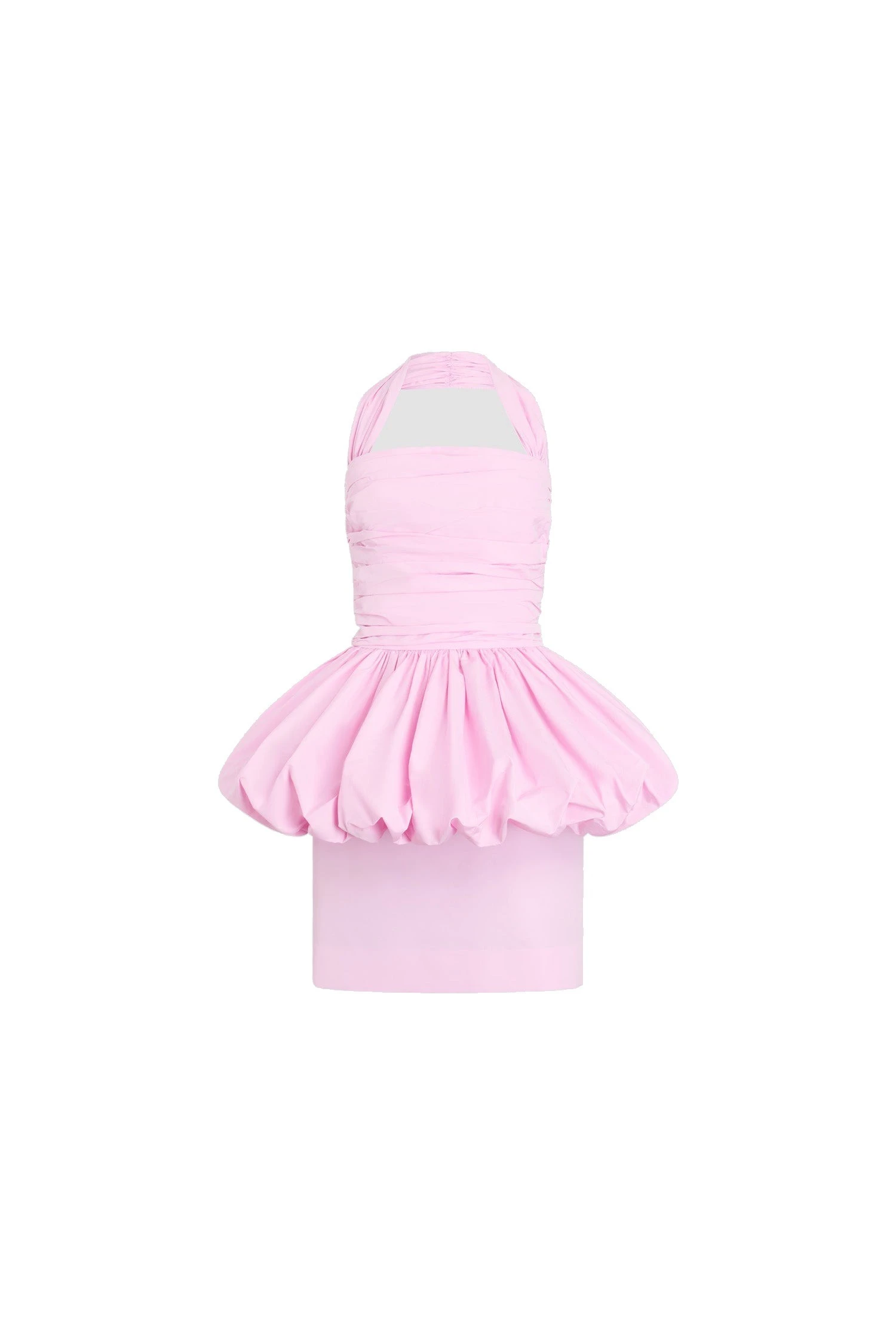 Patou Recycled faille backless mini bloomer dress in Primrose Pink | Dresses | Luxury Shoes Patou Recycled faille backless mini bloomer dress in Primrose Pink