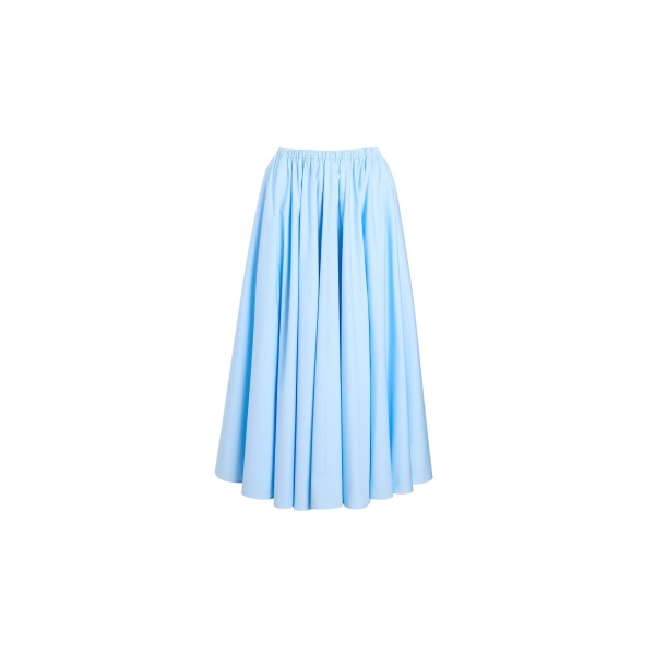 Patou Recycled faille elasticated waist midi skirt in Riviera Blue