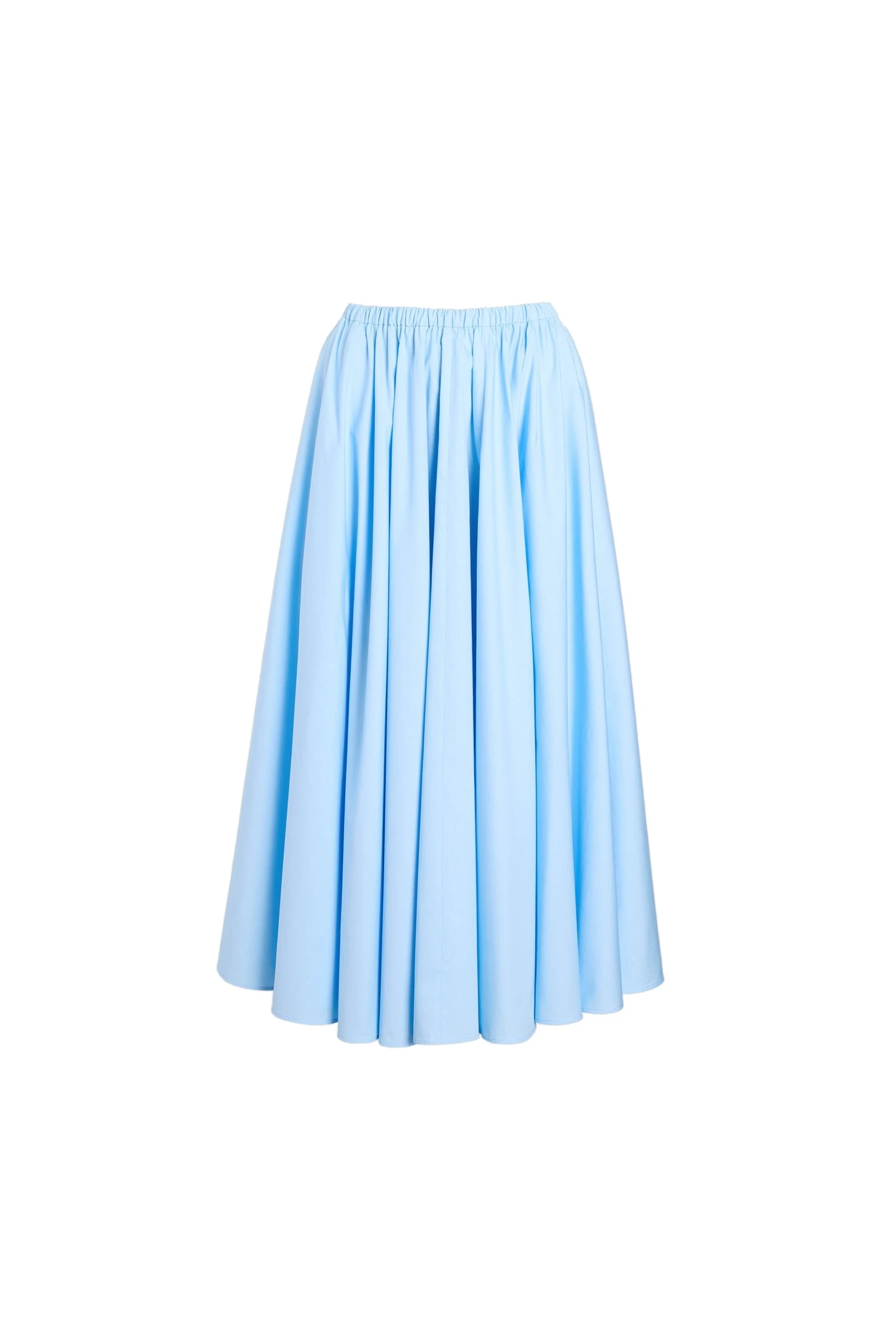 Patou Recycled faille elasticated waist midi skirt in Riviera Blue | Skirts | Luxury Shoes Patou Recycled faille elasticated waist midi skirt in Riviera Blue