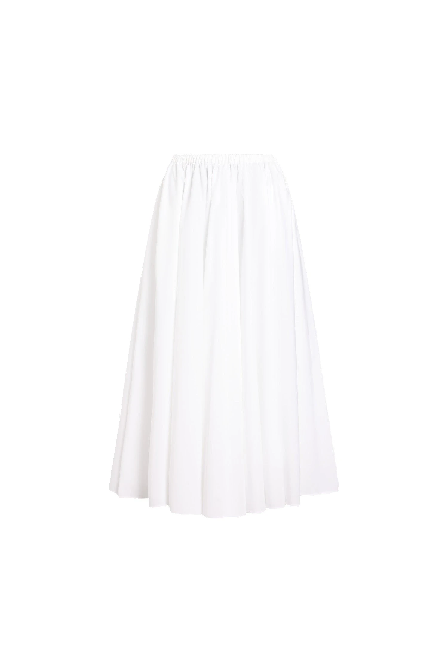 Patou Recycled faille elasticated waist midi skirt in White | Skirts | Luxury Shoes Patou Recycled faille elasticated waist midi skirt in White