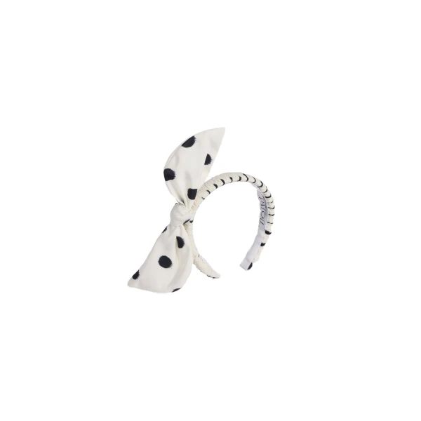 Patou Recycled faille knotted headband in Cloud Dancer