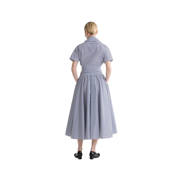 Recycled faille knotted shirt in Offshore Stripes - Image 3