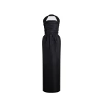 Patou Recycled faille long bustier dress in Black