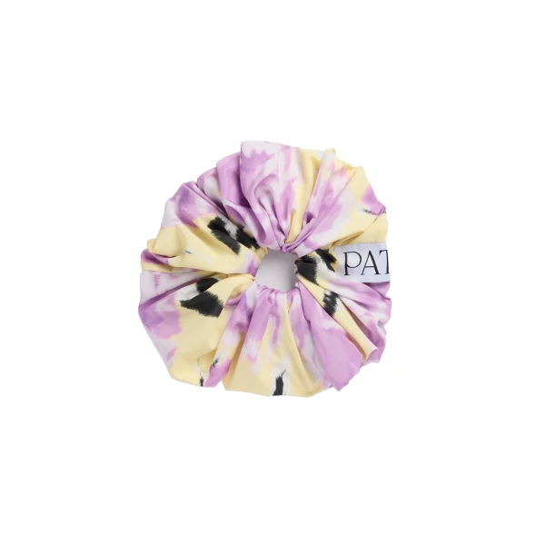 Recycled faille maxi scrunchie in Peony Garden