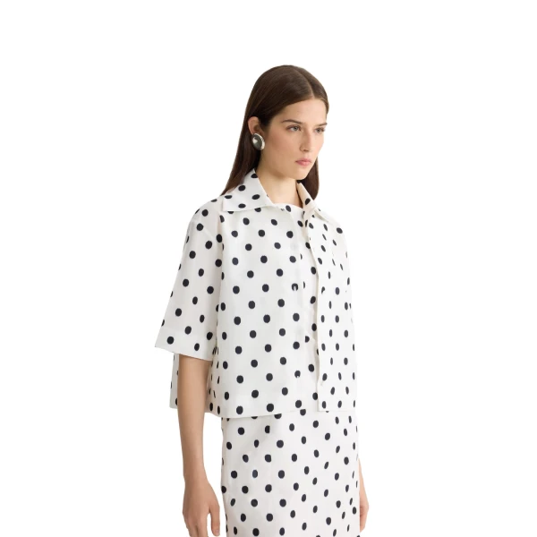 Recycled faille midi sheath dress in Cloud Dancer - Image 5
