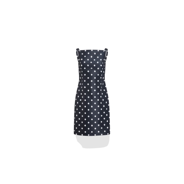 Patou Recycled faille midi sheath dress in Meteorite Blue