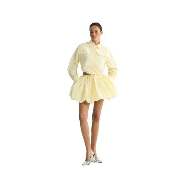 Recycled faille short safari shirt in Citrus Blossom - Image 2