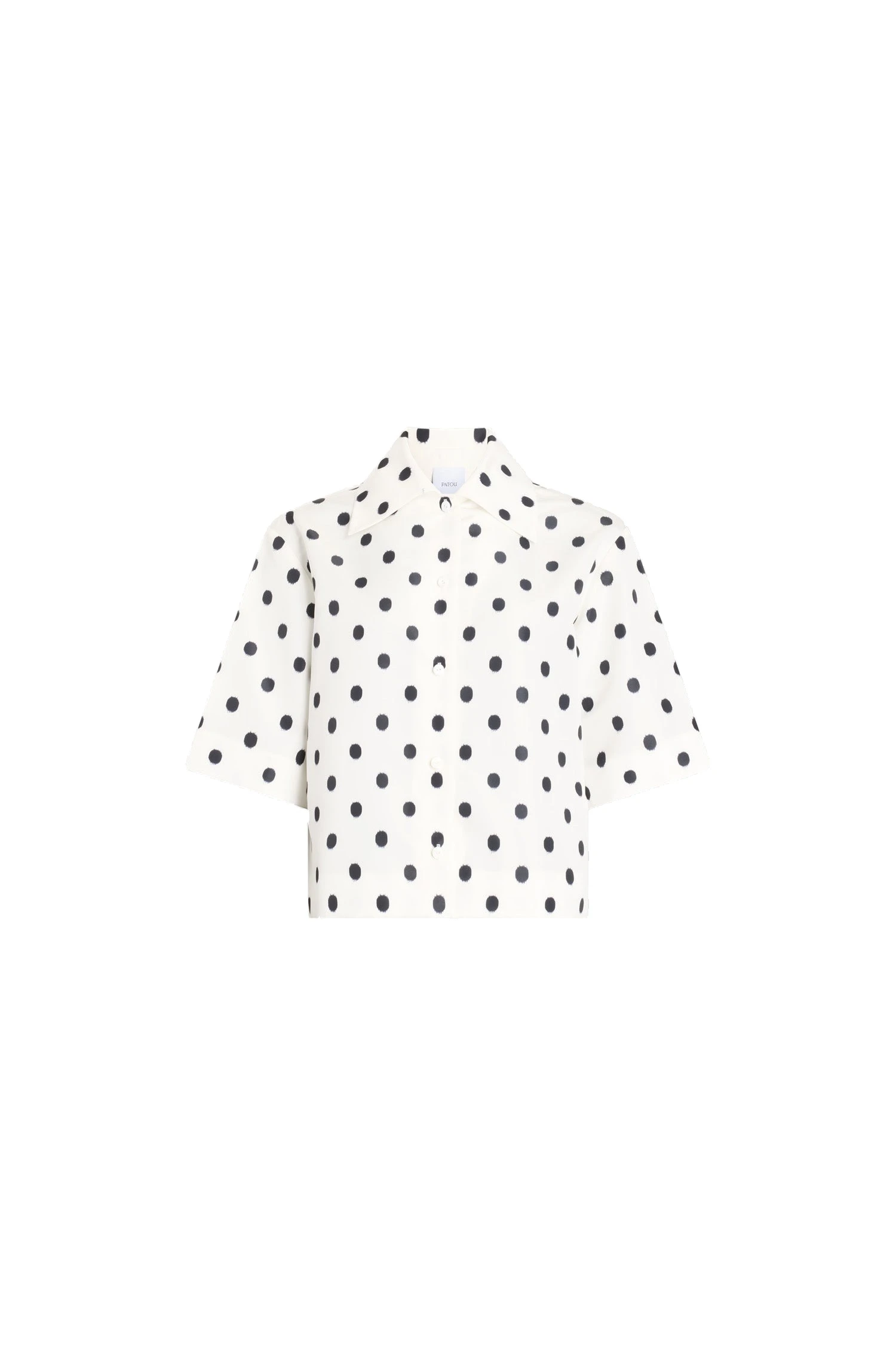 Patou Recycled faille short-sleeved blouse | Luxury Shoes Patou Recycled faille short-sleeved blouse in Cloud Dancer