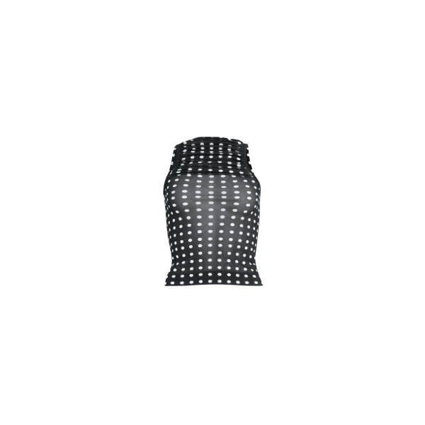 Patou Recycled nylon ruched top in Night Blue Polka Dots